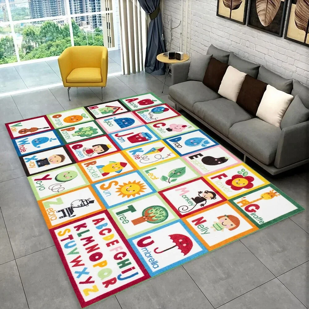 Abc Kids Early Education - พรมปูพื้นลายการ์ตูน ABC สำหรับเด็กคลาน เล่นในห้องเด็กเล่น พื้นที่การศึกษาปฐมวัย พรมปูพื้นห้องนั่งเล่น