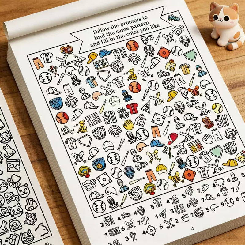 Kids Education Activities - หนังสือกิจกรรมค้นหาและค้นหาคำตอบ 32 หน้า | หนังสือหาภาพและสีสำหรับเด็ก |