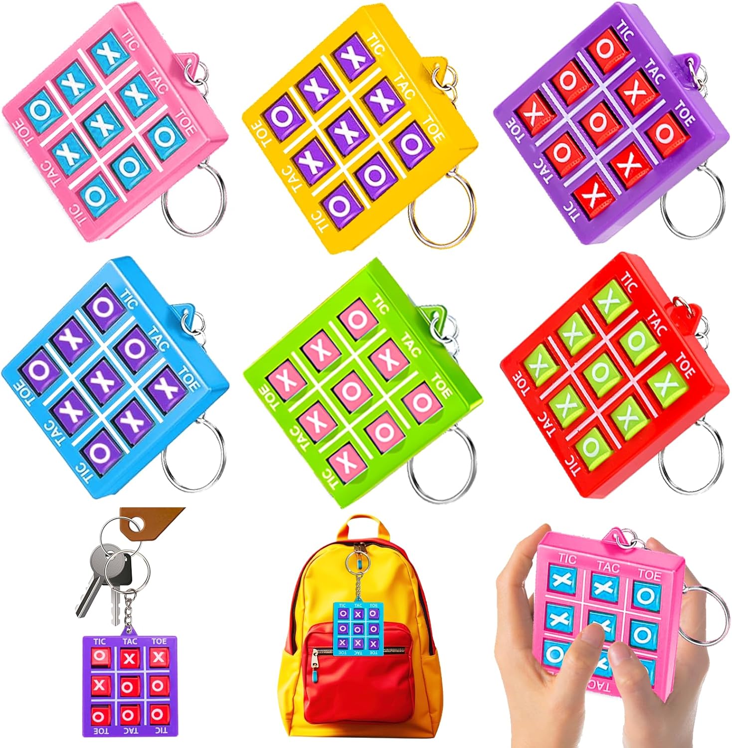 Kids Education Number - เกมติ๊กแท็กโท 1/8 ชิ้น ของเล่นเสริมพัฒนาการสำหรับเด็ก พร้อมพวงกุญแจ ของขวัญวันเกิด