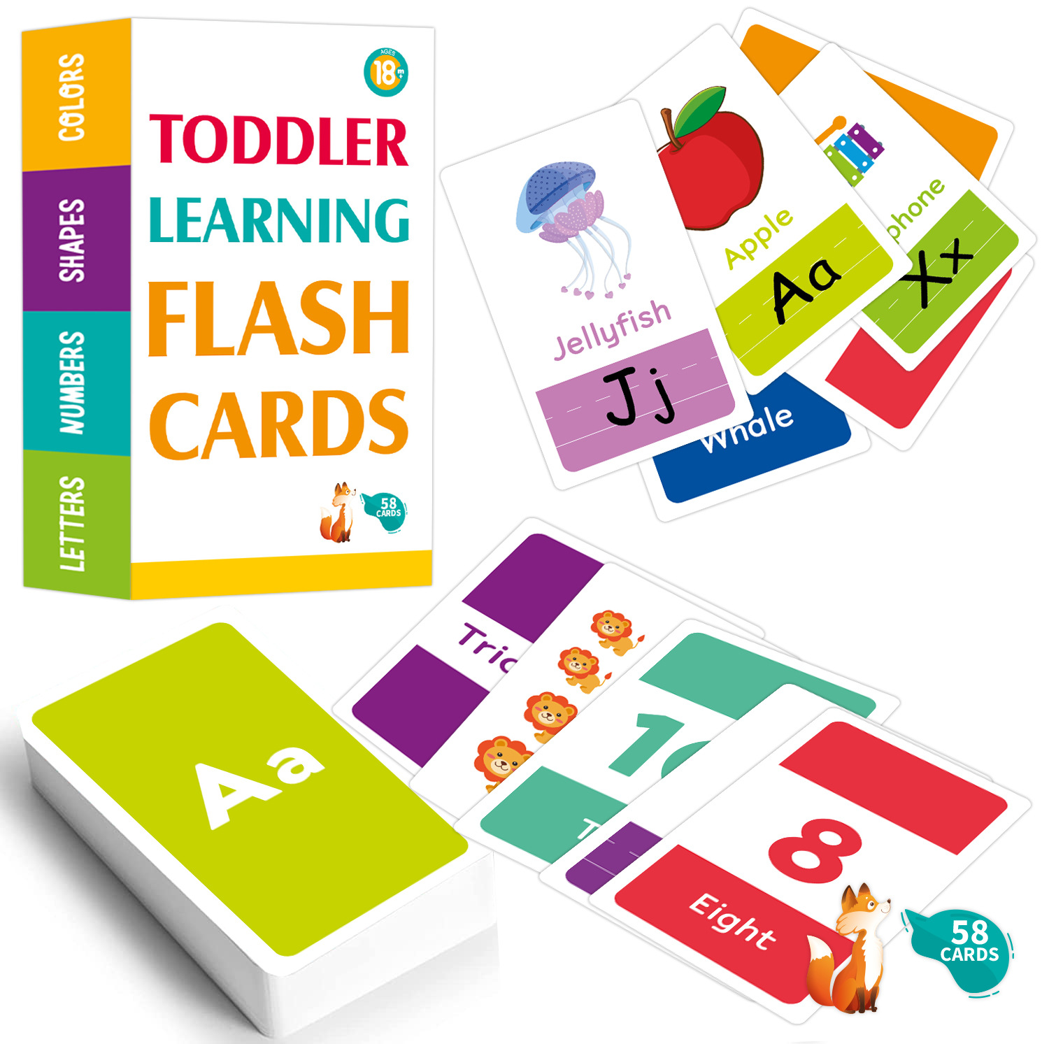 Abc Kids Early Education - 58PCS ABC ตัวอักษร Flashcards Montessori การศึกษาของเล่นเด็กรูปร่างสัตว์การเรียนรู้การ์ดเกมปริศนาสําหรับของขวัญเด็ก