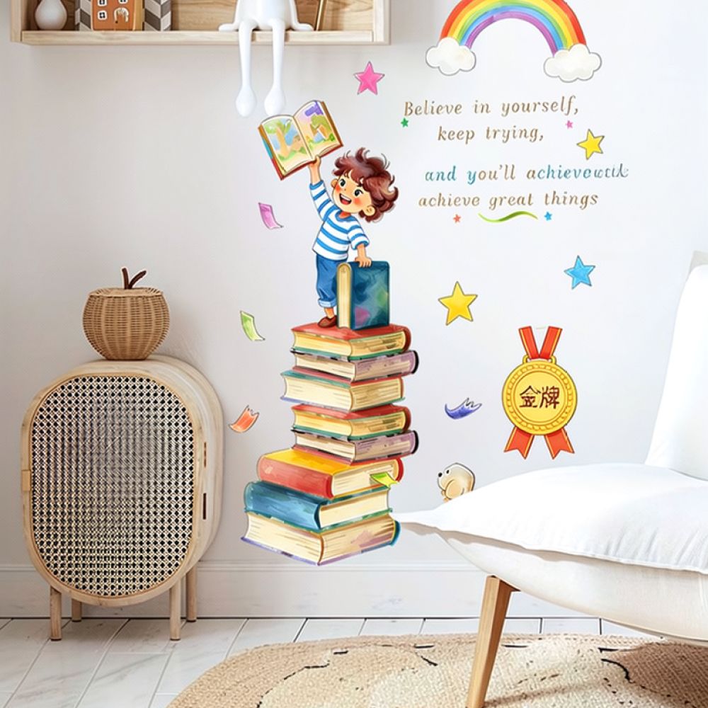สติกเกอร์ติดผนังวลีภาษาอังกฤษส - Kids Education Motivation บทวิจารณ์และราคา